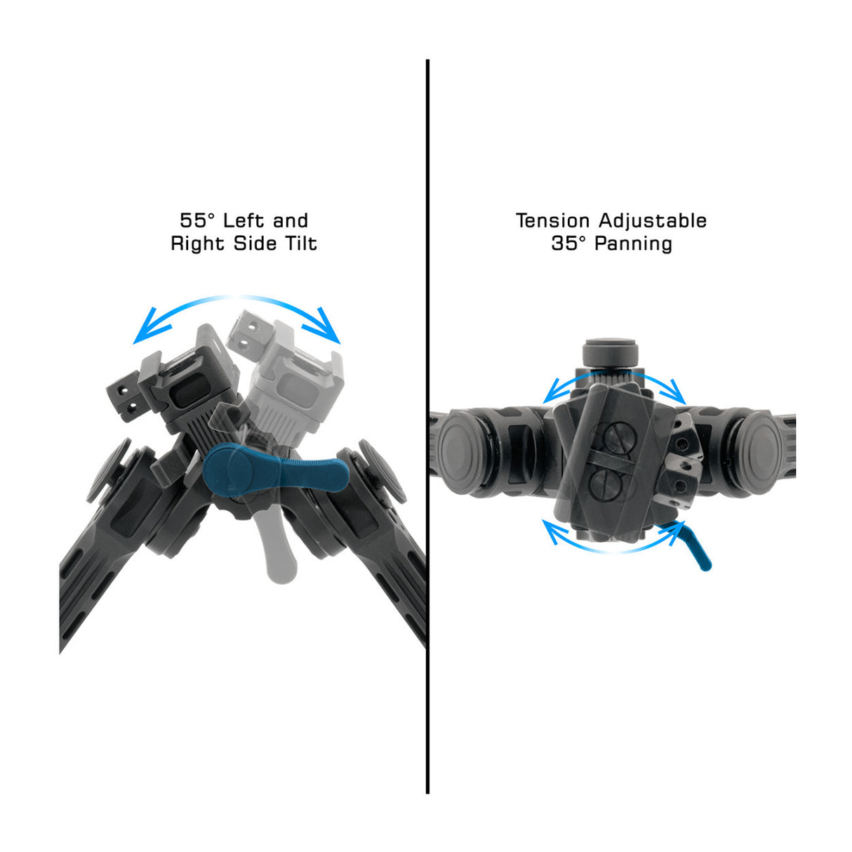 UTG Big Bore Full Stability Bipod 9 to 14-Inch Center Height, Picatinny (Black)