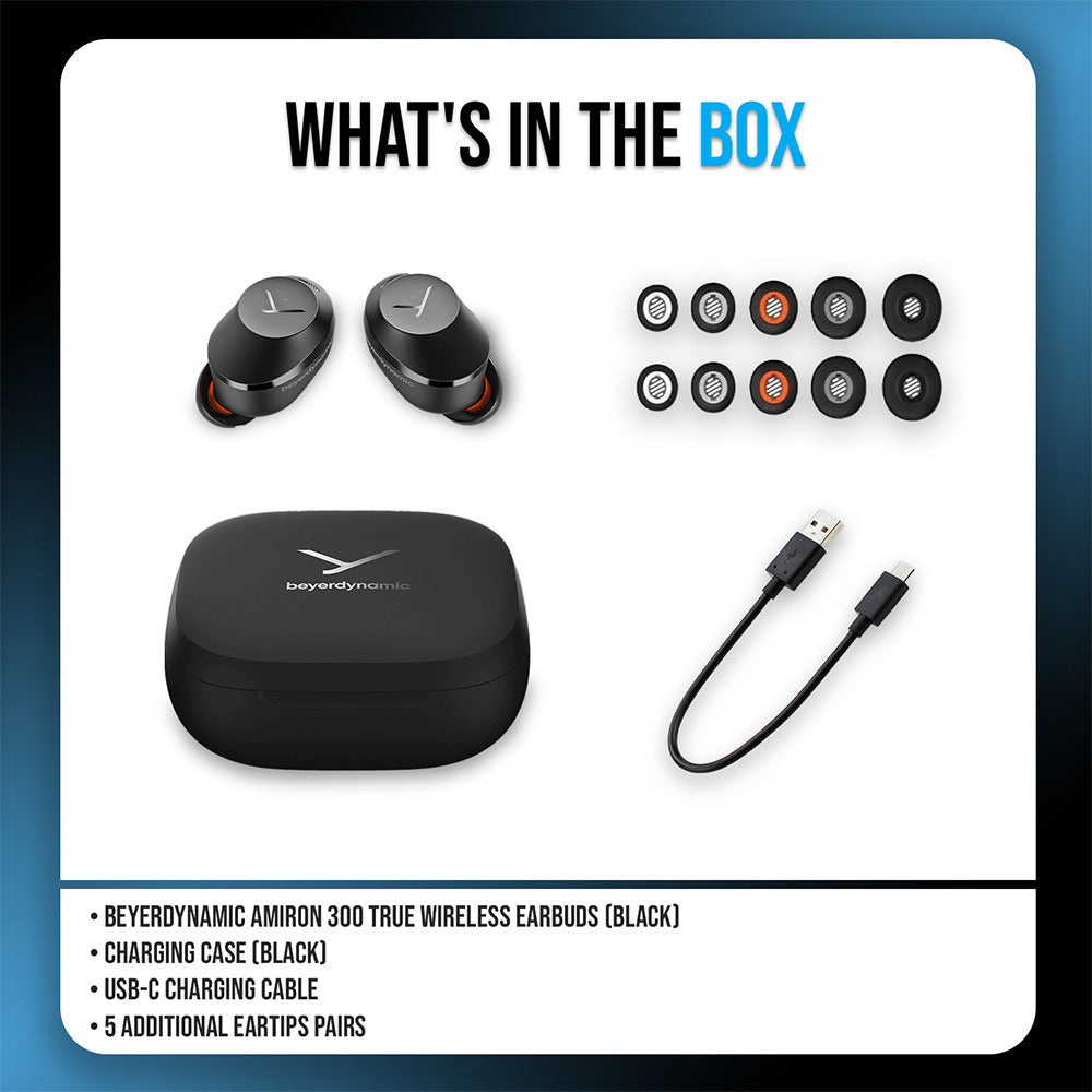 Beyerdynamic Amiron 300 Wireless Earbuds with Active Noise Cancellation (Black)