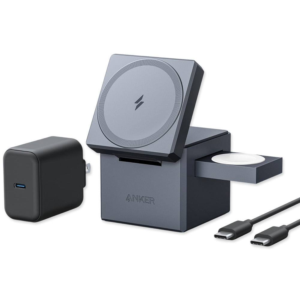 Anker 3-in-1 Wireless Charger with MagSafe for iPhone, Apple Watch, and AirPods