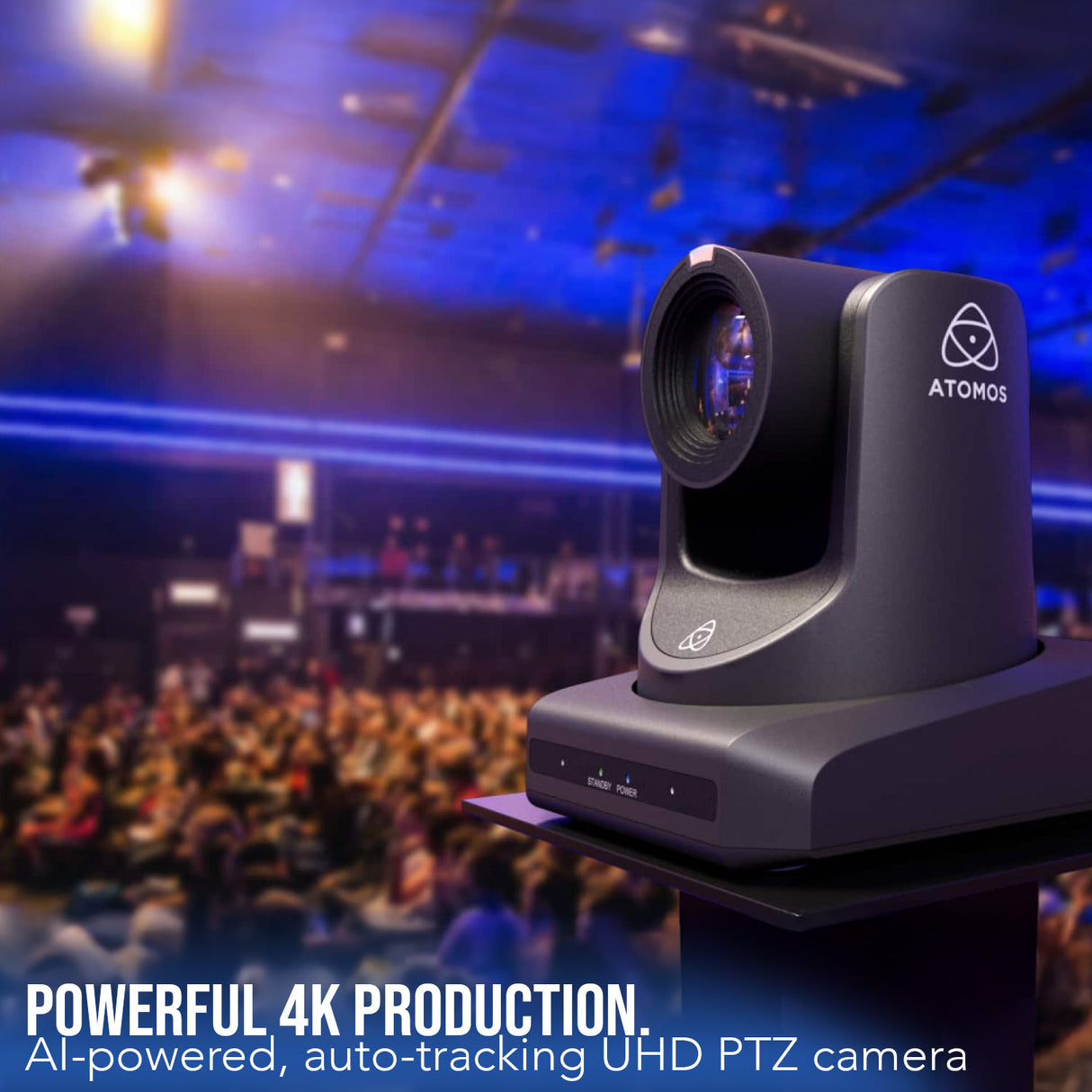 Atomos A-Eye 4K PTZ Camera 12x Optical Zoom with AI Auto-Tracking (Black) Bundle