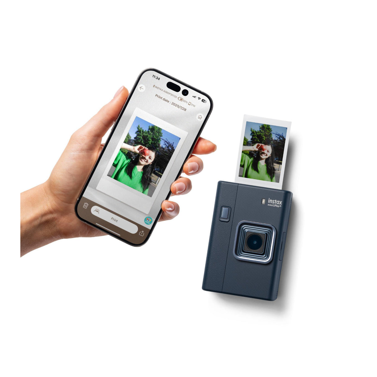 Fujifilm Instax Mini LiPlay+ Hybrid Instant Camera and Printer (Midnight Blue)