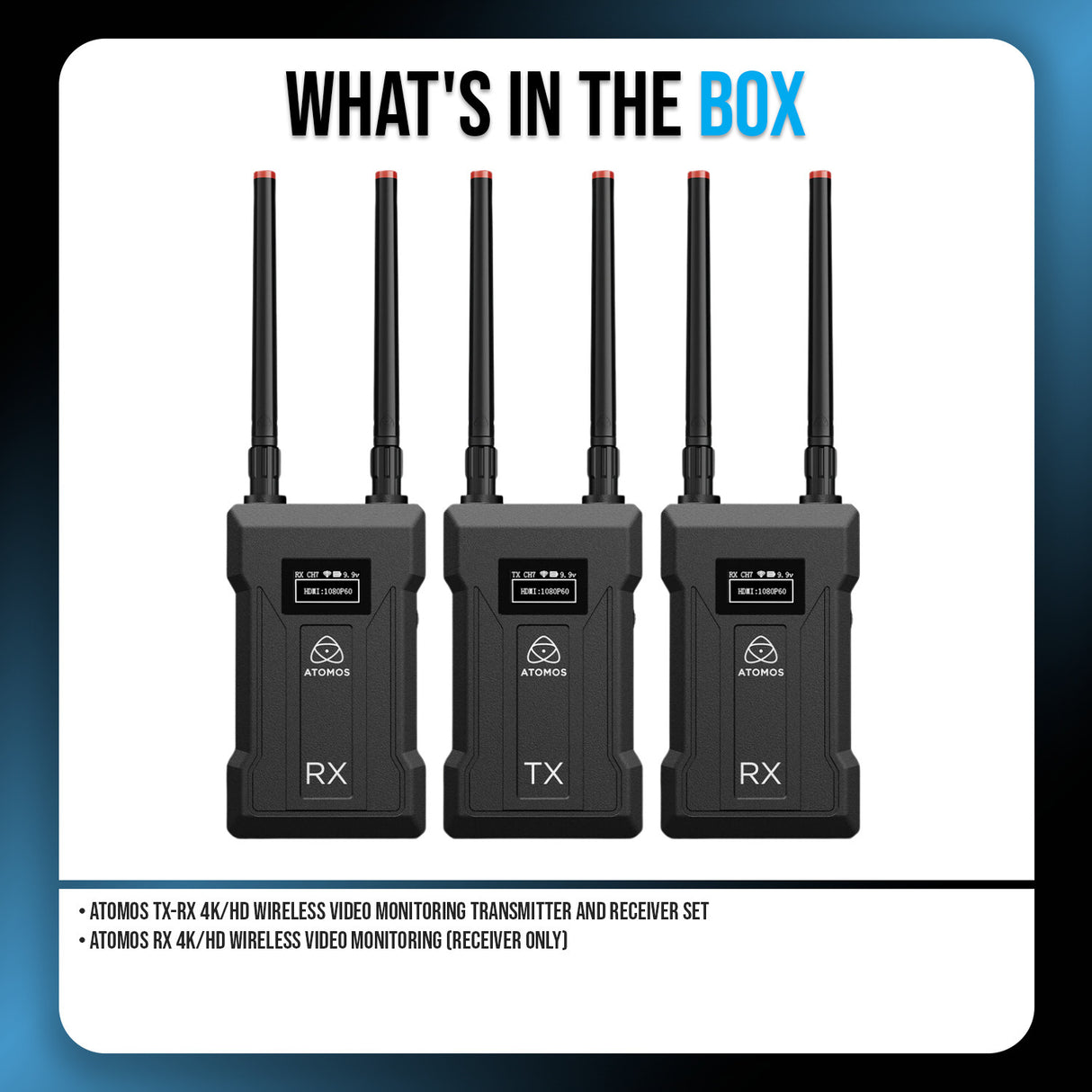 Atomos TX-RX 4K/HD Wireless Video Transmitter Set with Atomos RX 4K/HD Bundle
