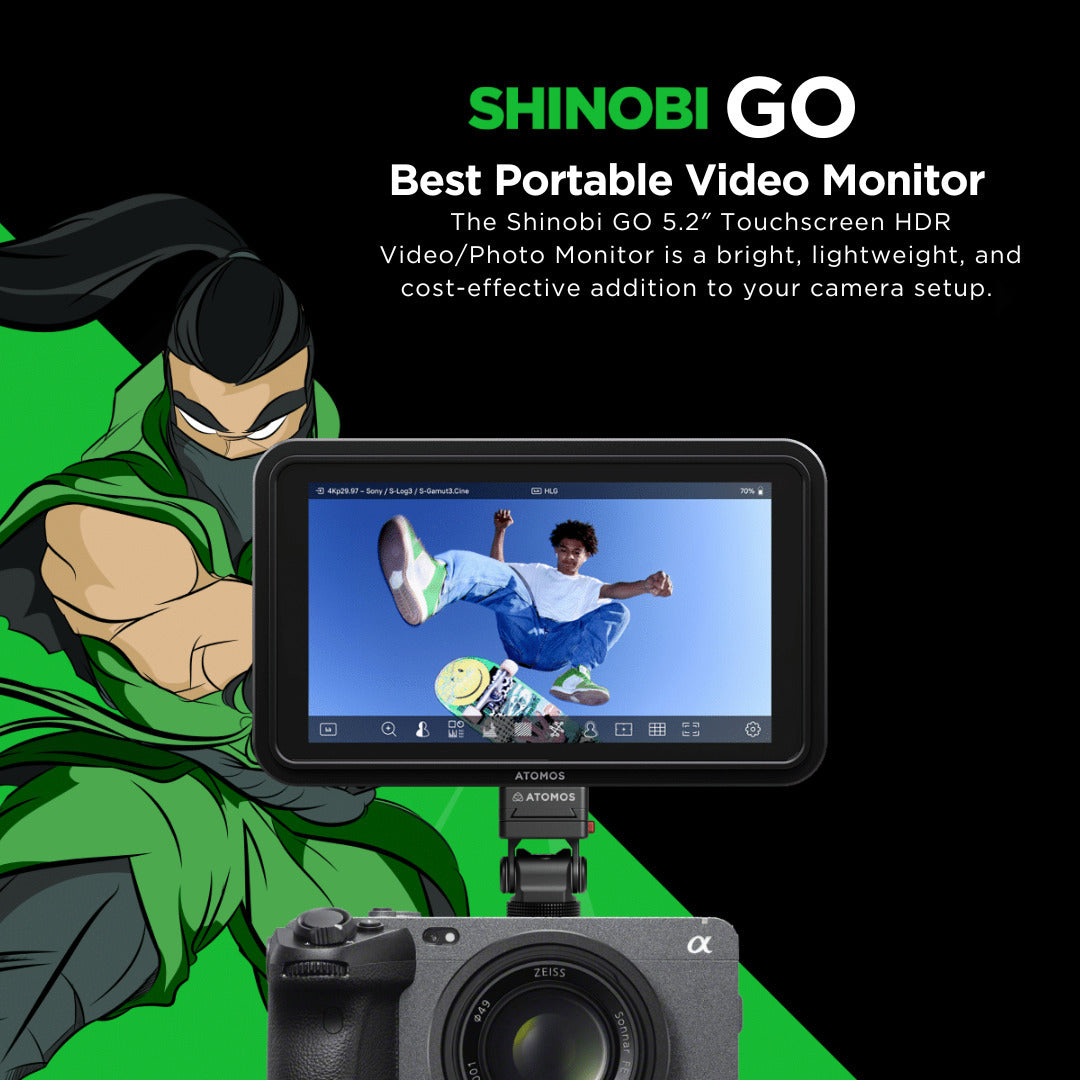 Atomos Shinobi GO 5.2-inch HDR Touchscreen Camera Monitor Bundle