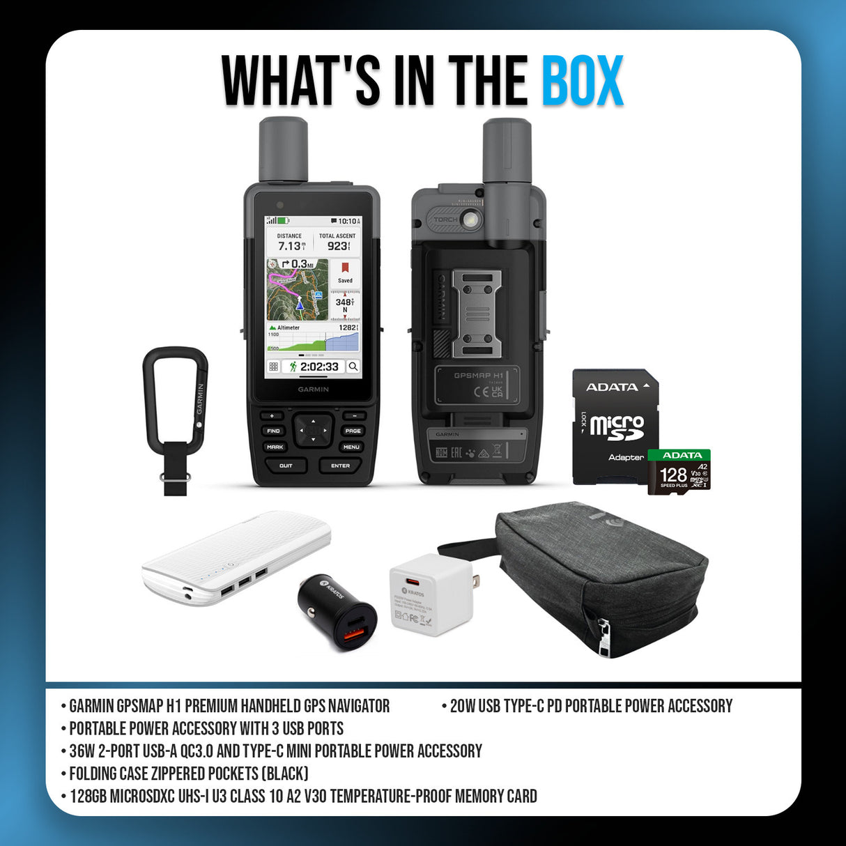 Garmin GPSMAP H1 Premium Handheld GPS Navigator Bundle with Accessories