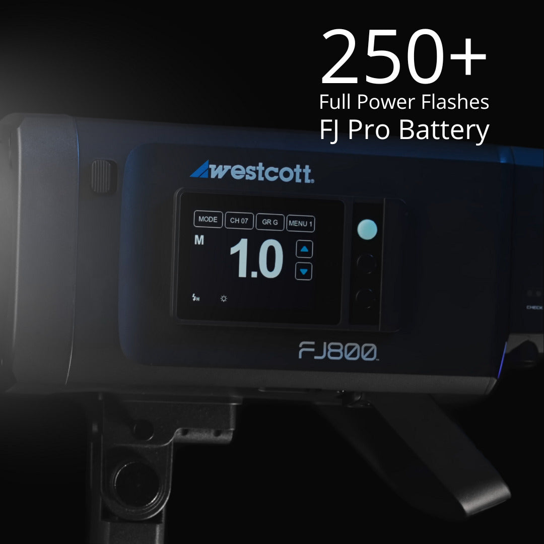 Westcott FJ800 800W Compact Touchscreen Strobe with FJ Pro AC, DC Battery Bundle