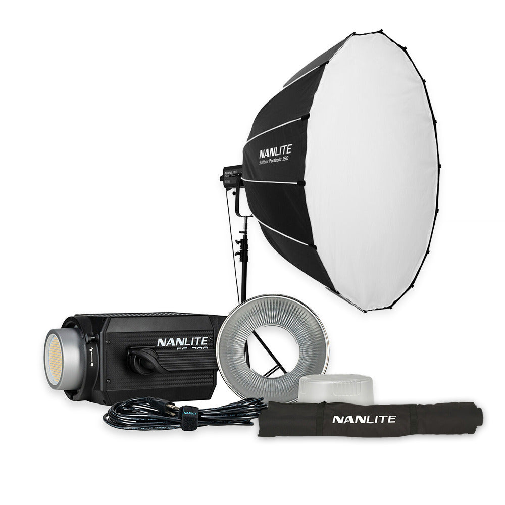 Nanlite FS-200 Daylight LED Monolight Bundle with Parabolic 150 Softbox