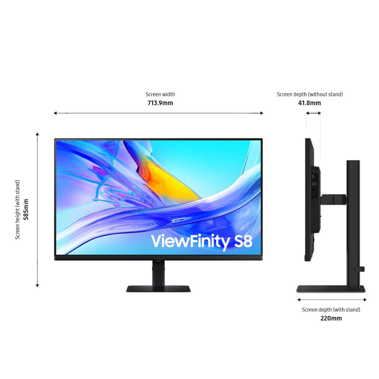 SAMSUNG 32-Inch ViewFinity Black S8 S80UD UHD Monitor | (LS32D802UANXGO)