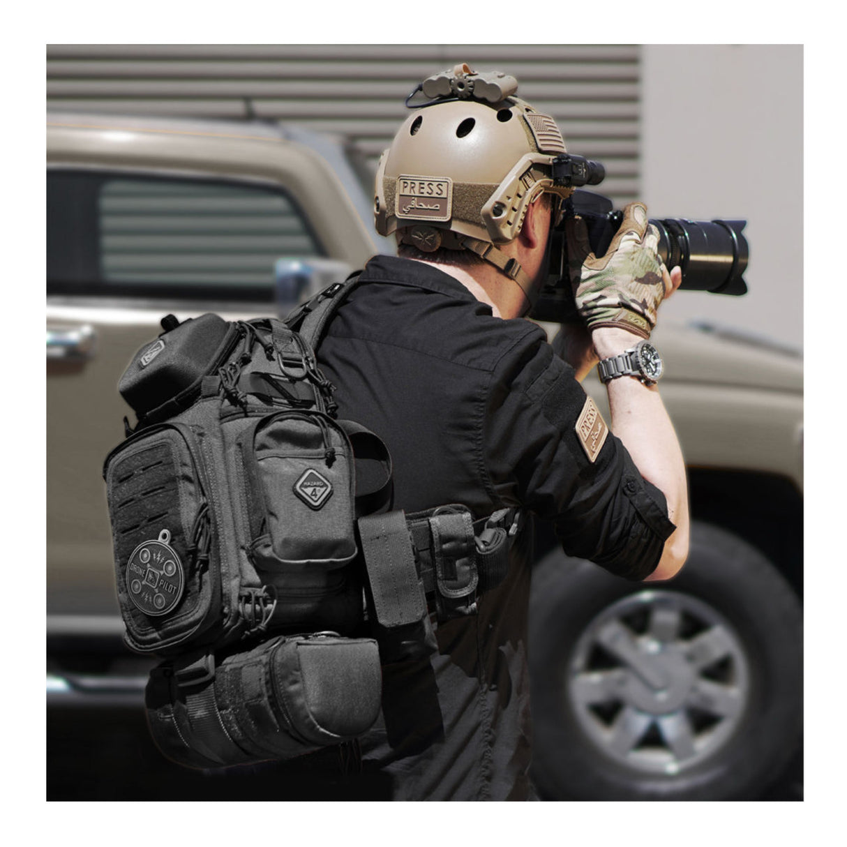 Hazard 4 Jelly Roll Large Padded Lens Case with Modular Webbing (Black)