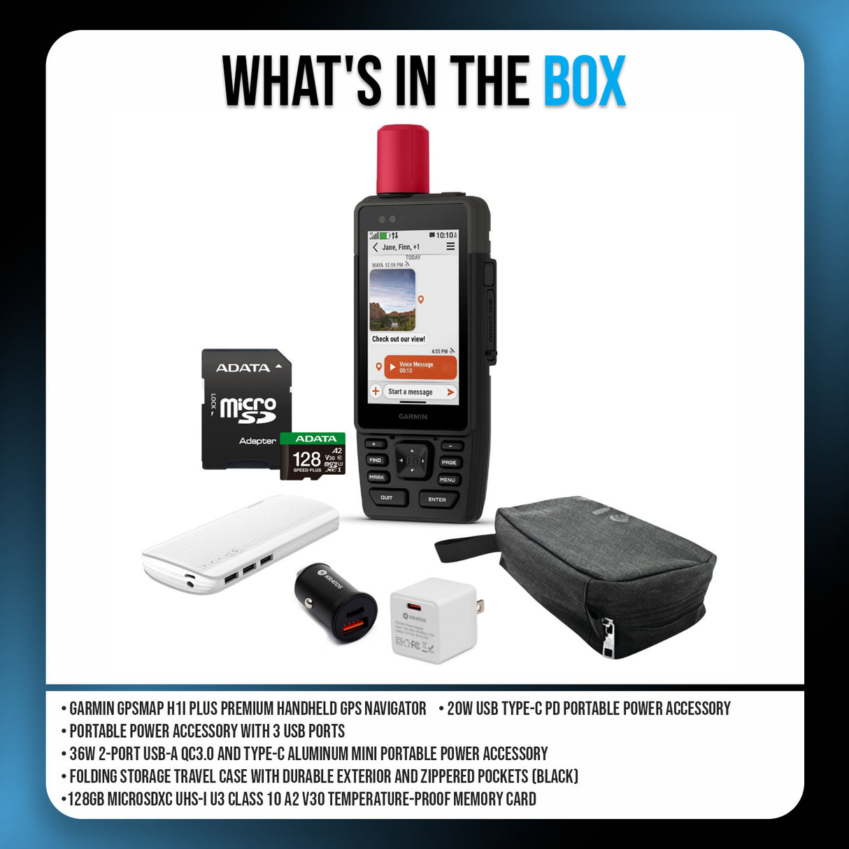 Garmin GPSMAP H1i Plus Premium Handheld GPS Navigator Bundle with Accessories