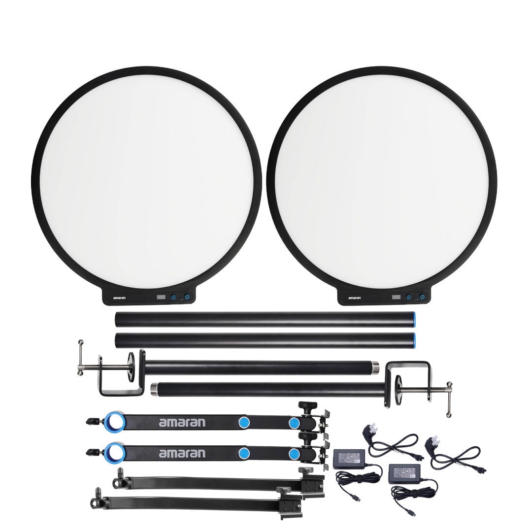 Amaran Verge Max Lighting Kit Bundle - Charcoal and 2 Black Stand Adapter Bundle