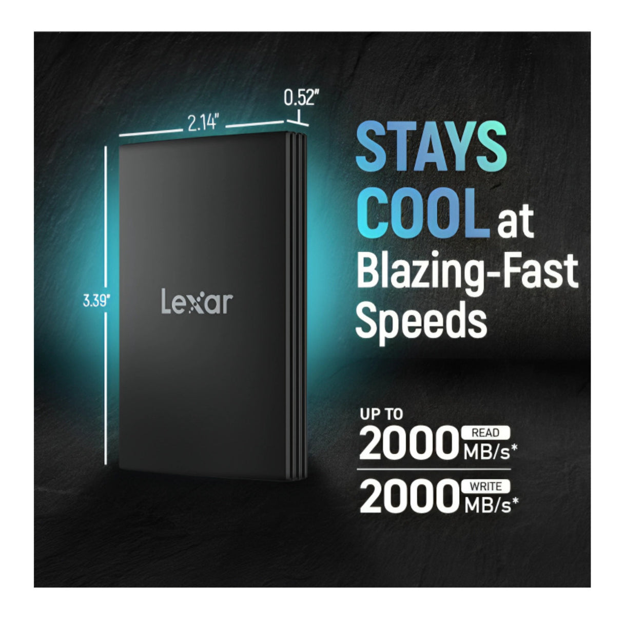 Lexar ARMOR 700 2TB USB 3.2 Gen 2x2 Portable SSD with IP66 Protection (Black)