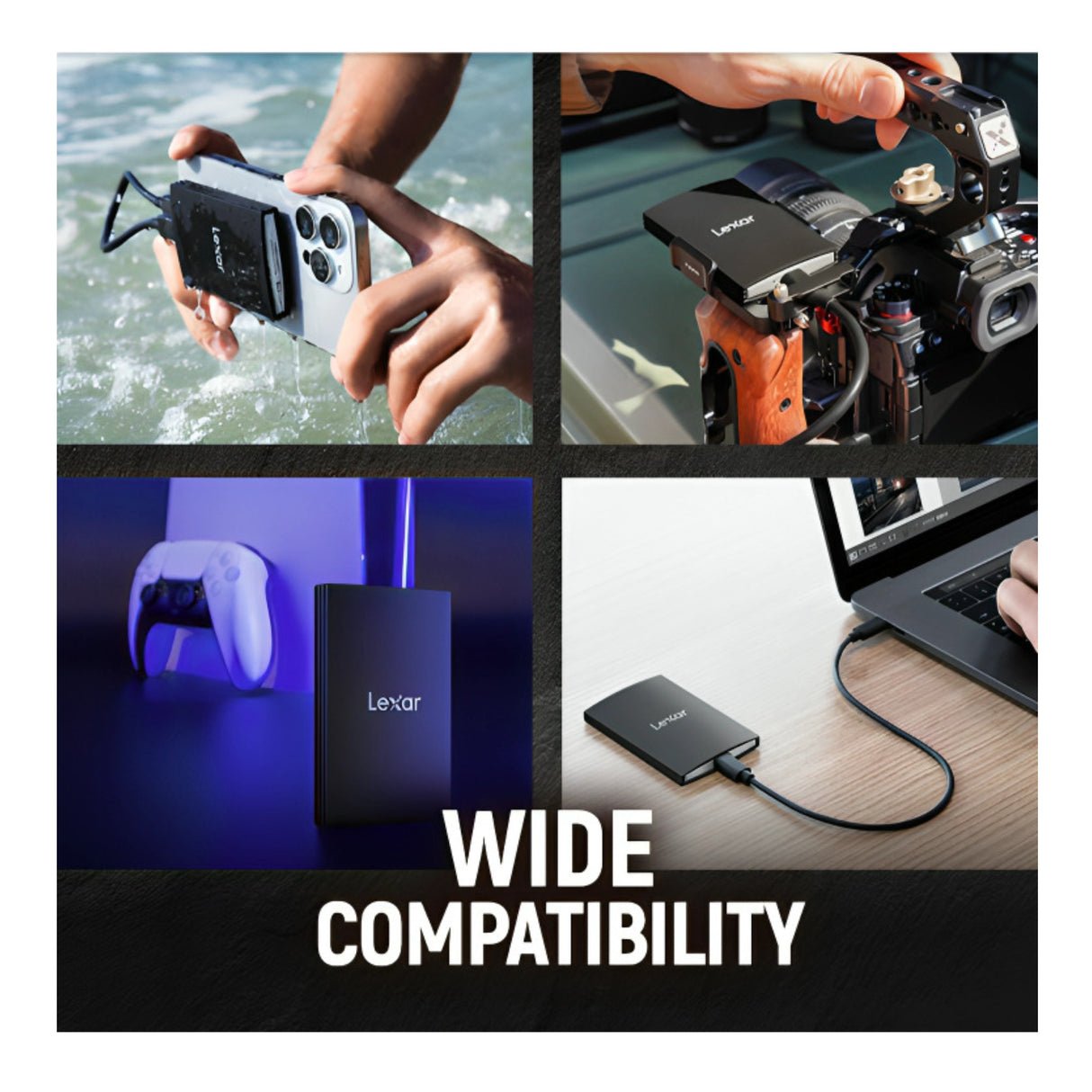 Lexar ARMOR 700 2TB USB 3.2 Gen 2x2 Portable SSD with IP66 Protection (Black)