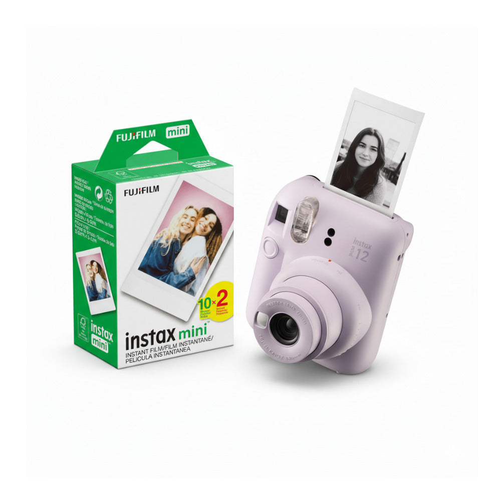 Fujifilm Instax Mini 12 with 60mm Lens (Lilac Purple) Bundle with Twin Film Pack