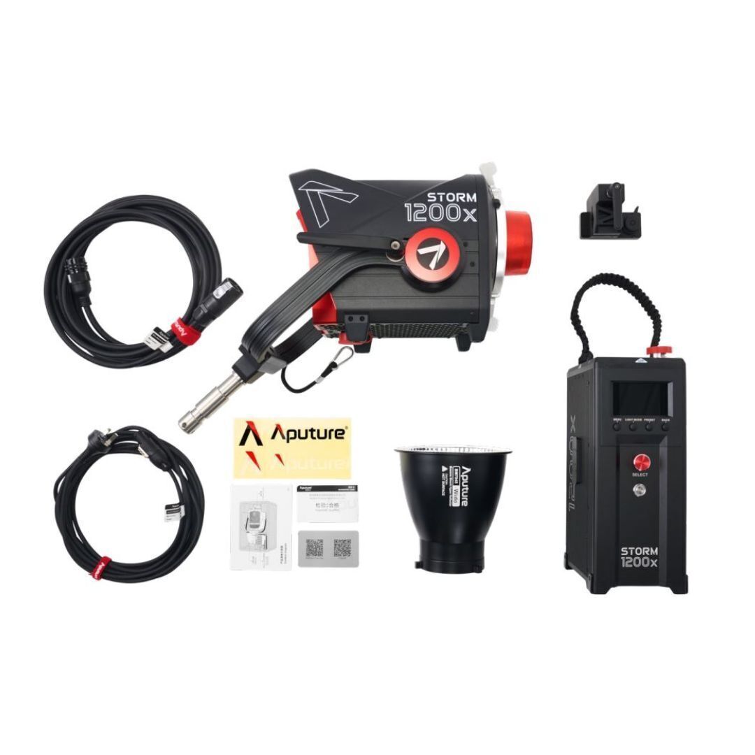 Aputure Storm 1200x Dual-Color Light Fixture with Fresnel and Barn Doors Bundle