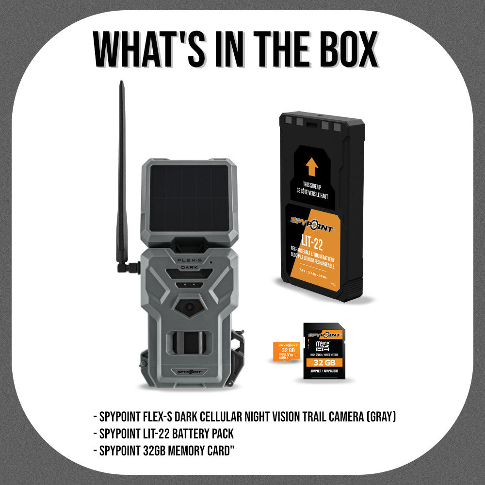 Spypoint Flex-S Dark Cellular Night Vision Trail Camera Bundle