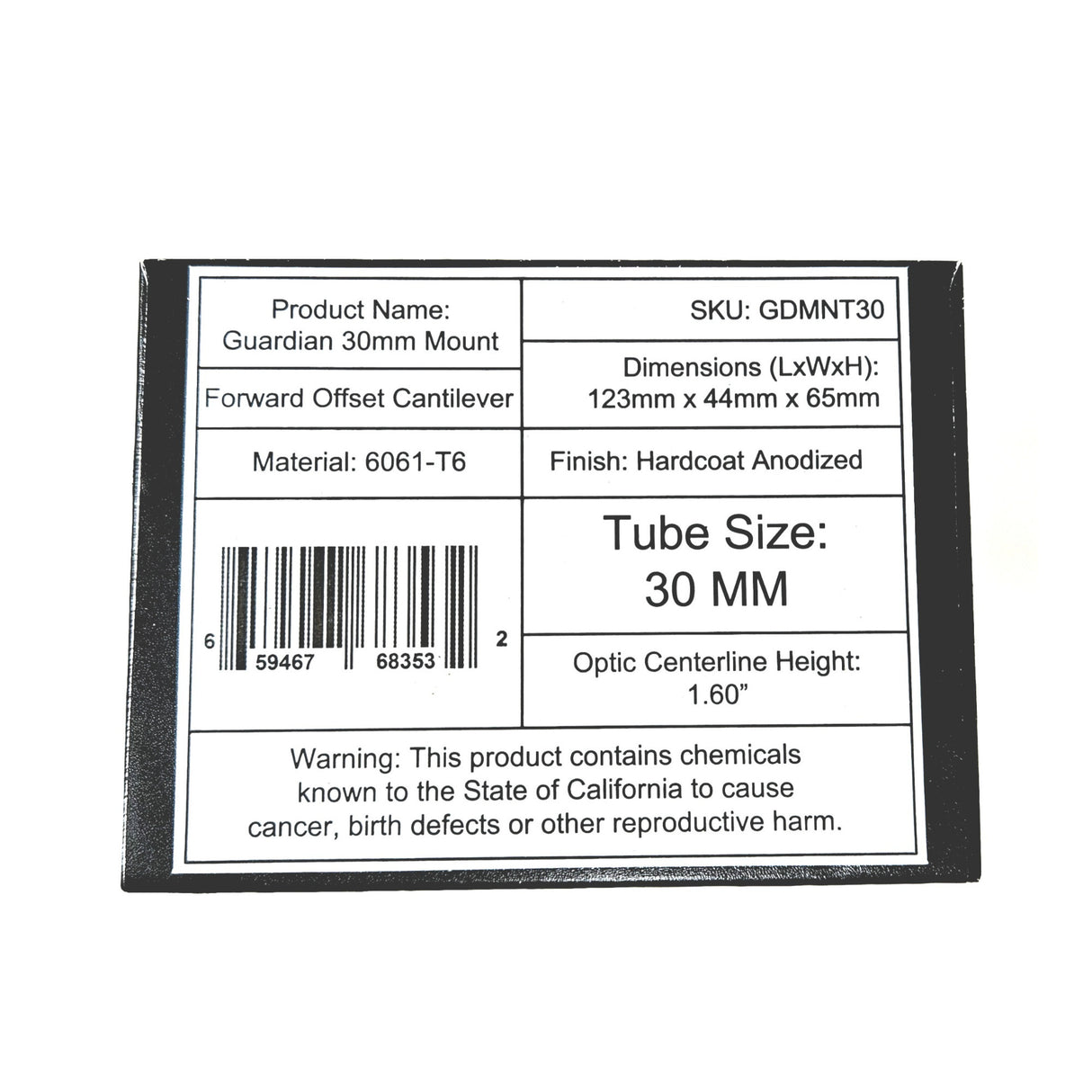 Gideon Optics Guardian LPVO 30mm Scope Mount
