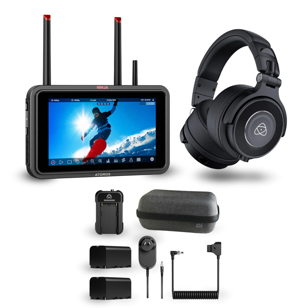 Atomos Ninja TX 5-inch Monitor Recorder Bundle with Headphones and Power Kit