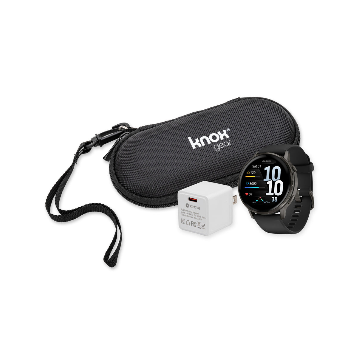 Garmin Venu 4 45mm GPS Smartwatch (Slate with Black Silicone Band) Bundle