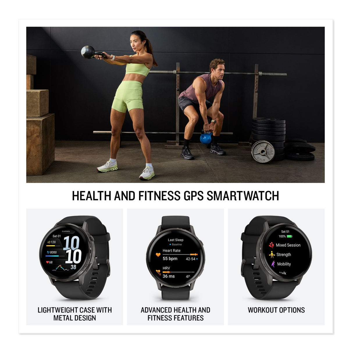 Garmin Venu 4 45mm GPS Smartwatch (Slate with Black Silicone Band) Bundle