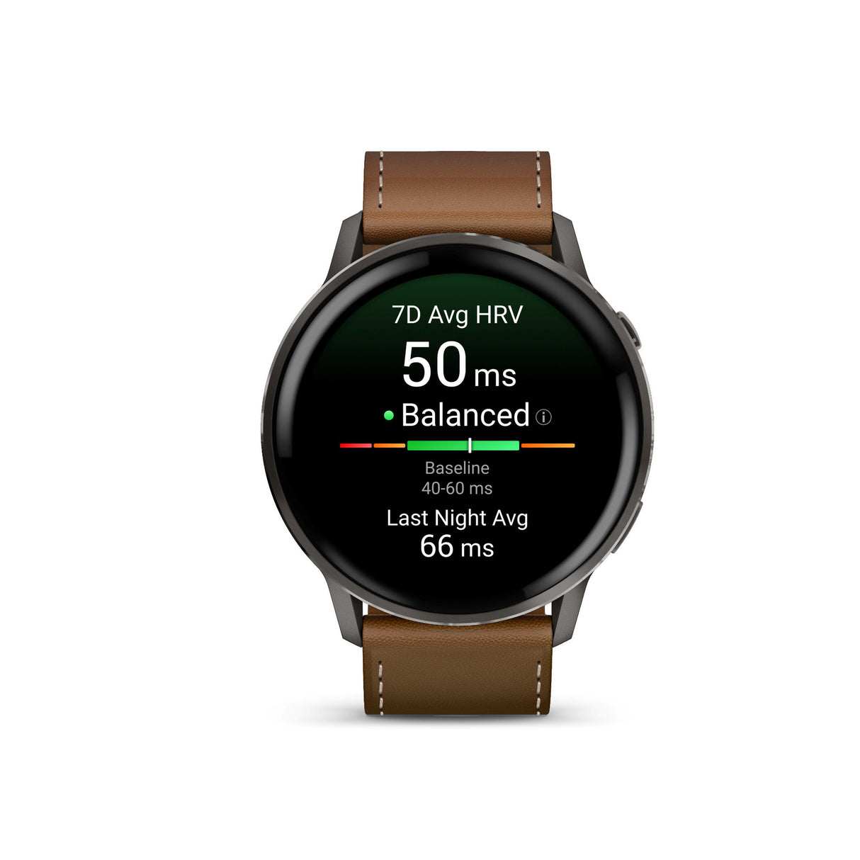 Garmin Venu 4 45mm GPS Smartwatch (Slate with Brown Silicone Band) Bundle