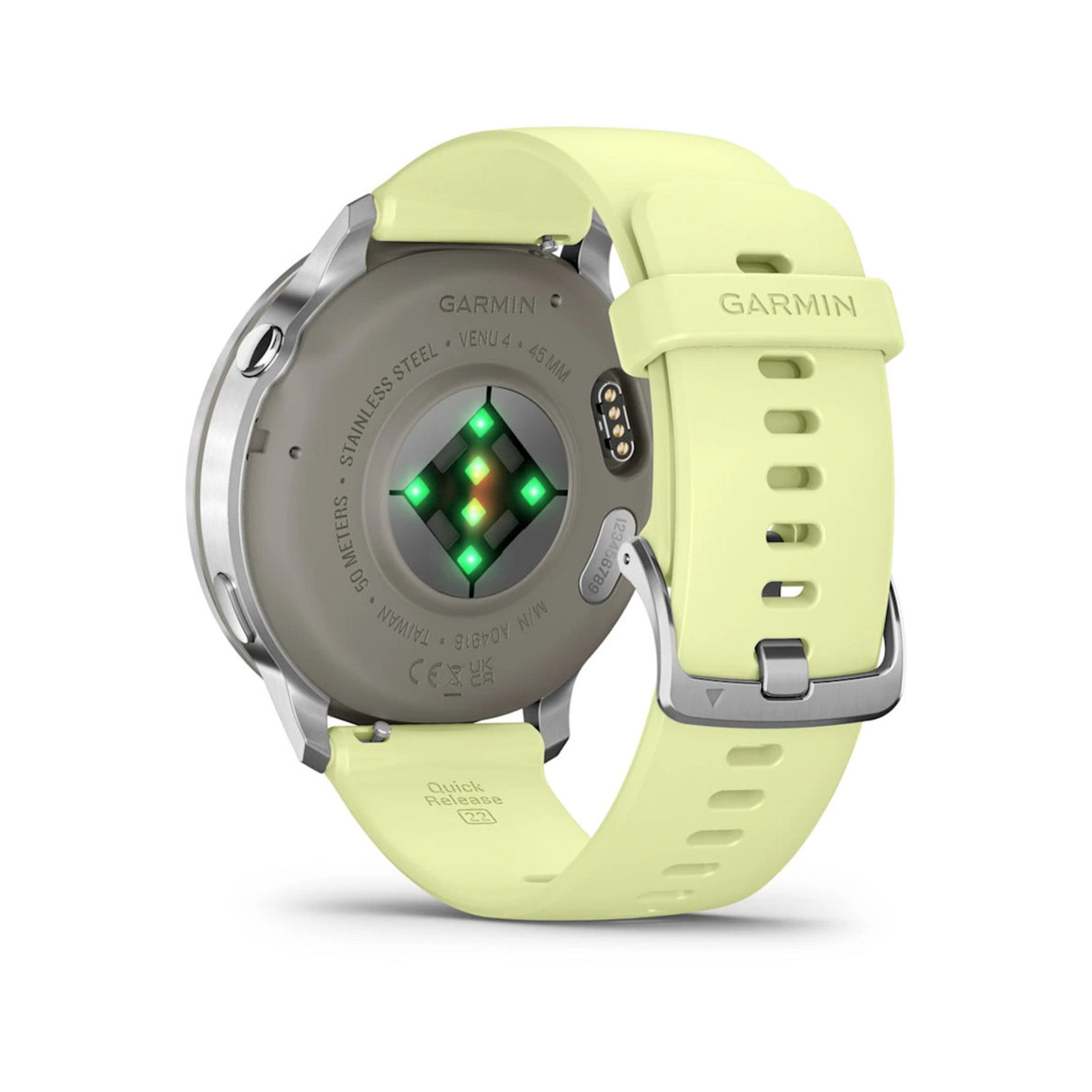 Garmin Venu 4 45mm GPS Smartwatch (Silver with Citron Silicone Band) Bundle