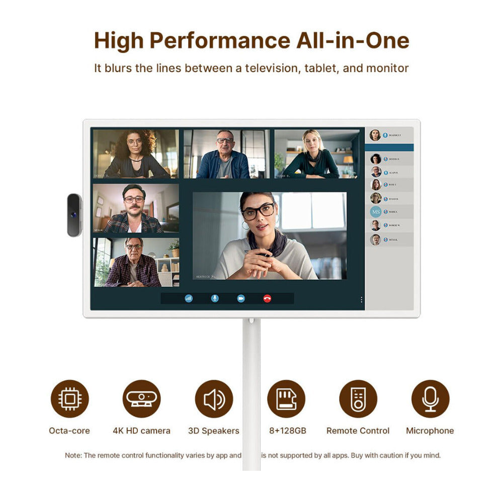 Cozyla 32 Inch Portable 4K Smart Tablet TV (White)