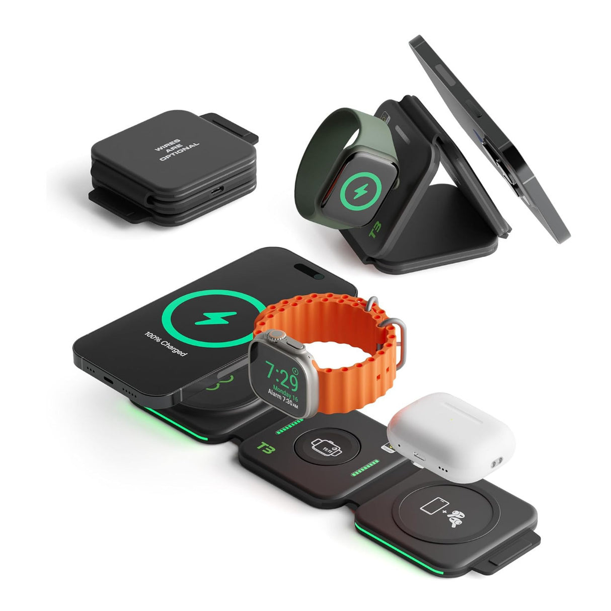 InfinaCore 3-in-1 Wireless Charging Station for Apple Devices