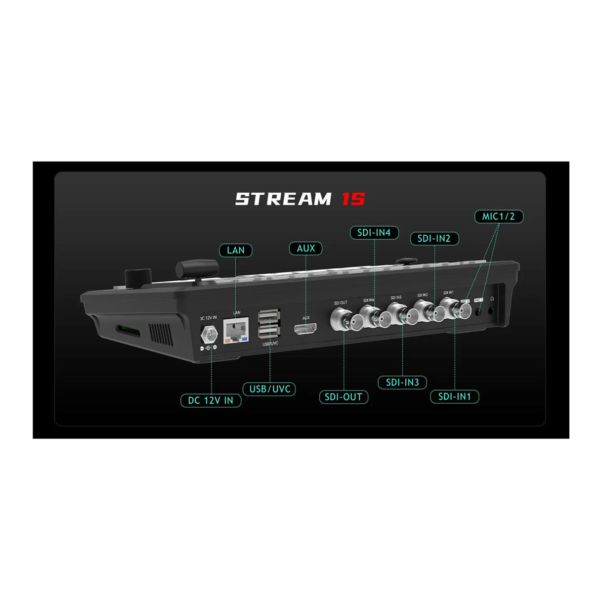 CineTreak STREAM 1S Video Switcher with PTZ Camera Control (4 SDI + 1 HDMI)