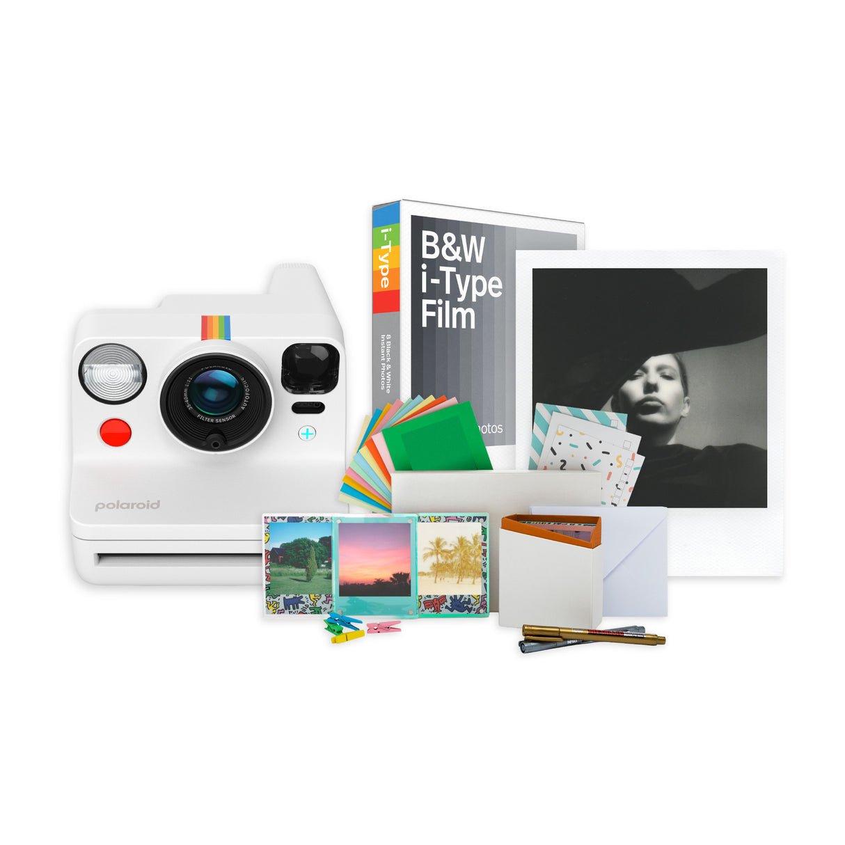 Polaroid NOW+ Instant Camera Generation 2 (White) with Film Kit and B&W Film