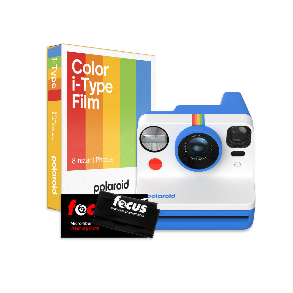 Polaroid Originals Now Viewfinder i-Type Instant Camera (Blue) Bundle with Film