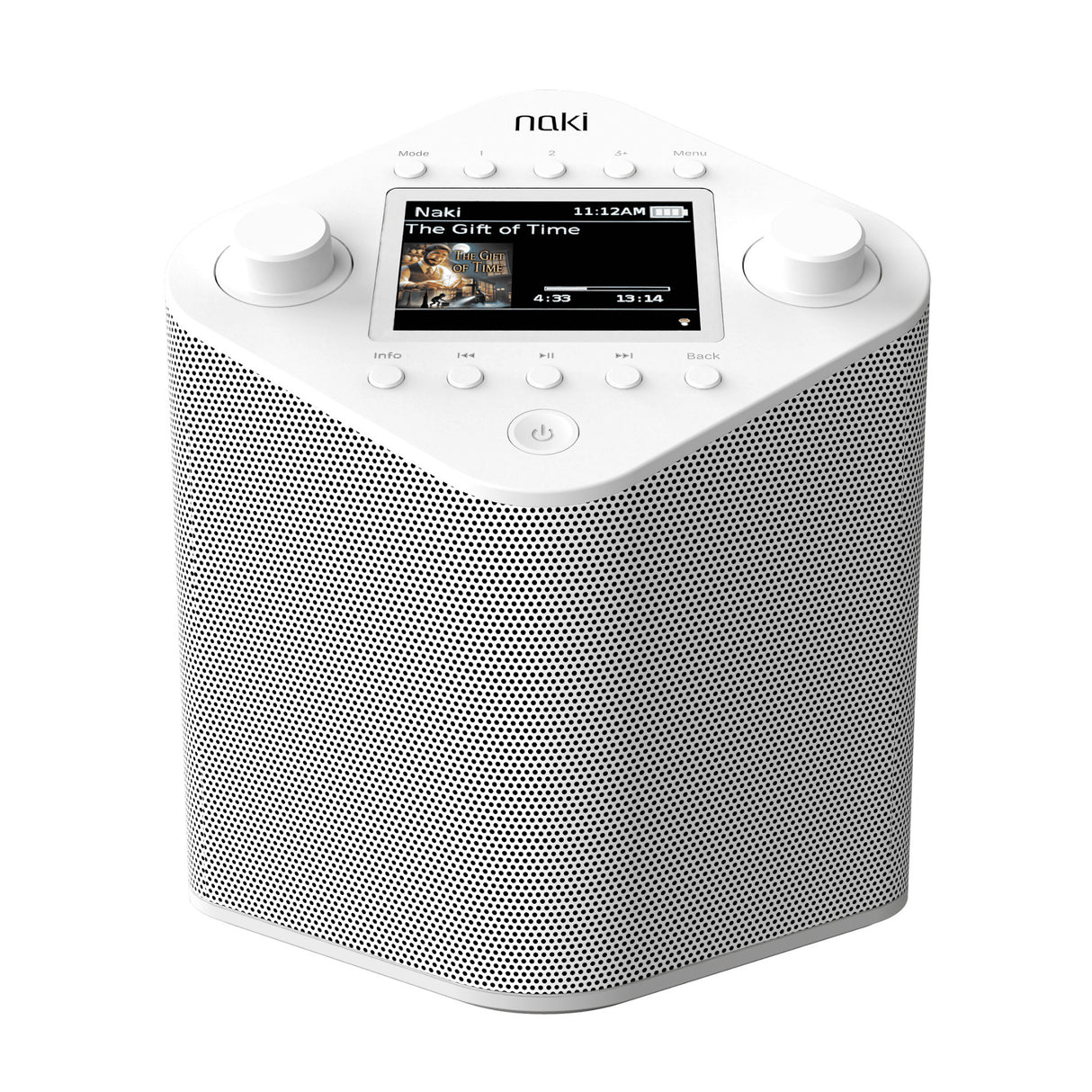 Naki Pulse - Online Streaming Kosher Music Player (White) with Single 5W Speaker