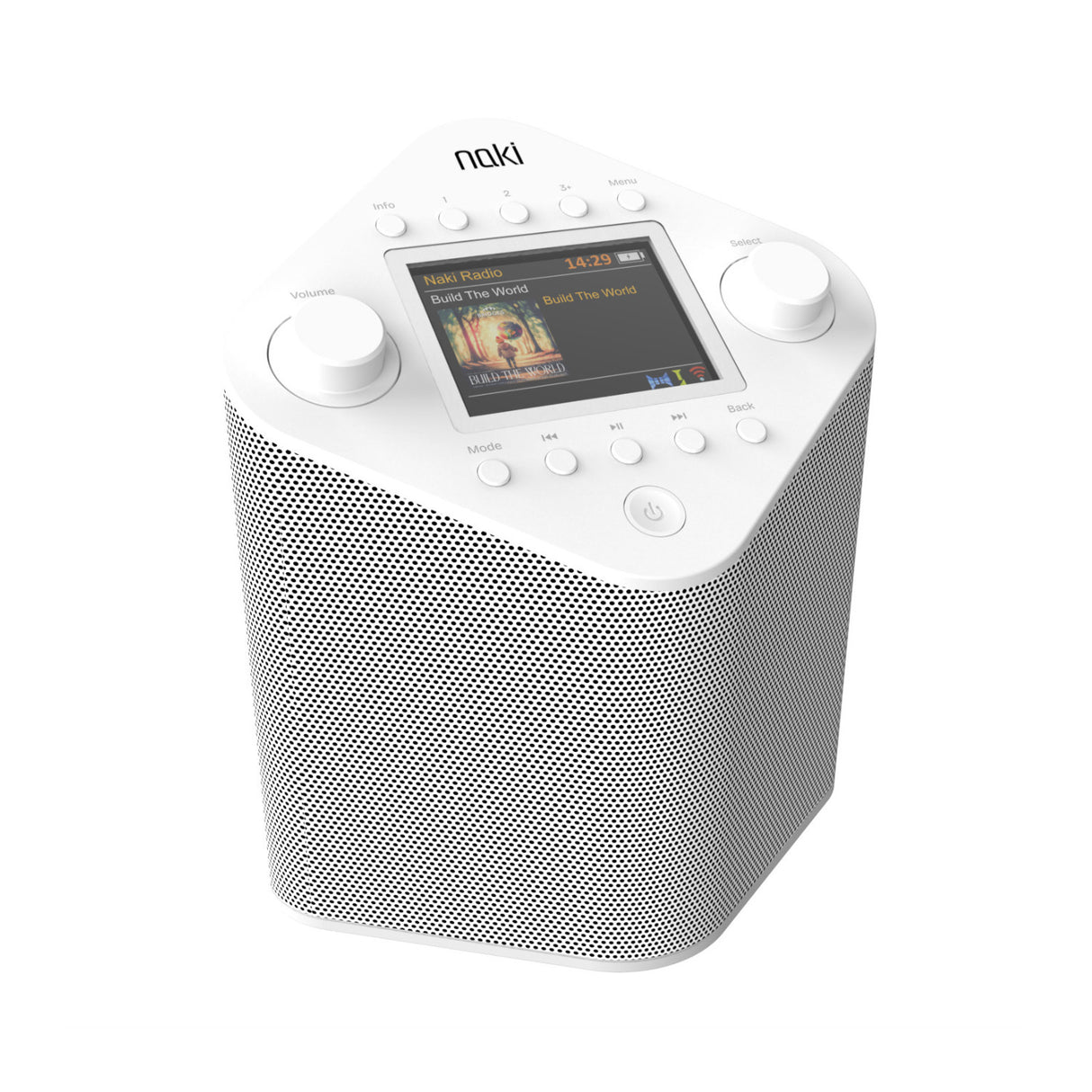 Naki Pulse - Online Streaming Kosher Music Player (White) with Single 5W Speaker