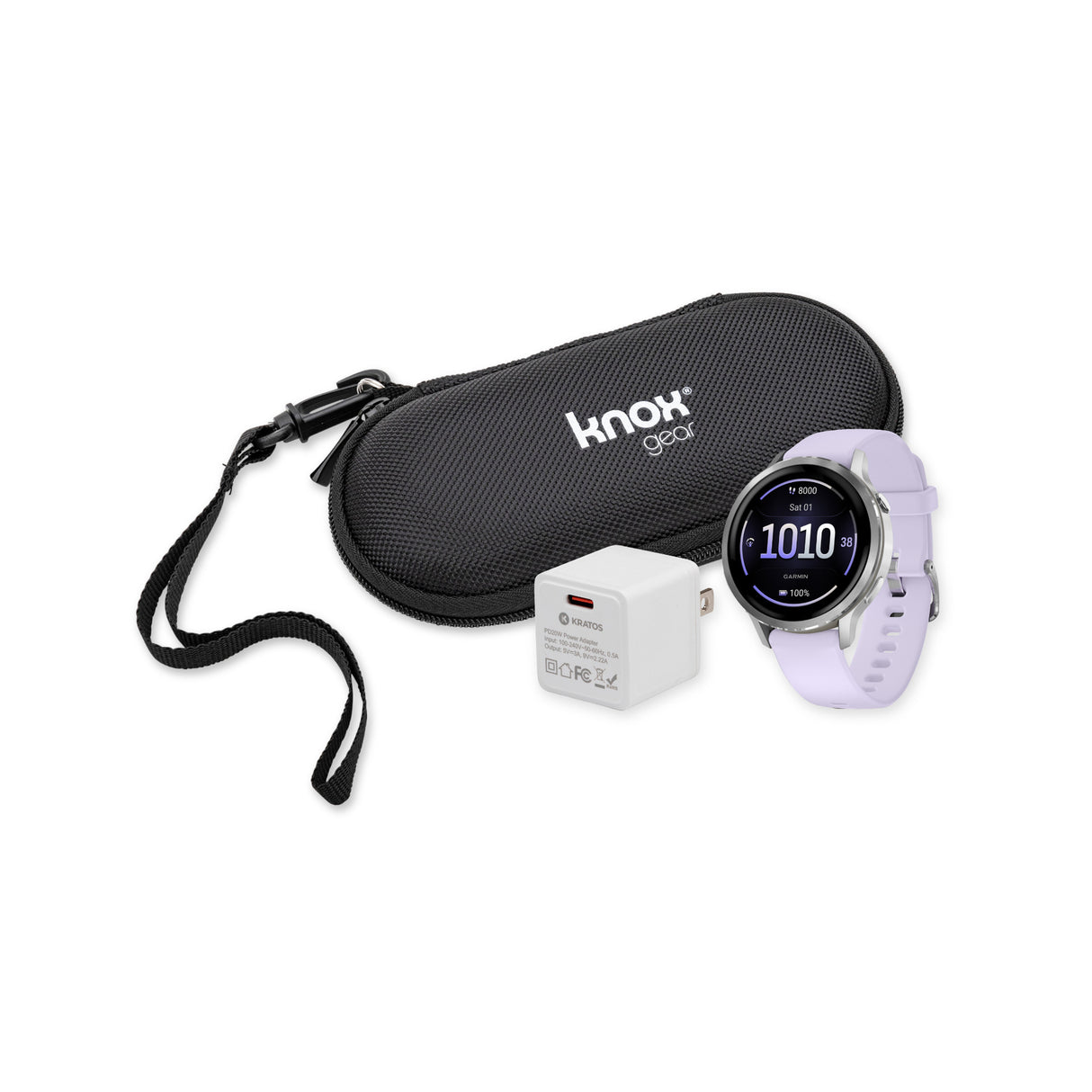 Garmin Venu 4 41mm Smartwatch (Silver with Periwinkle Silicone Band) Bundle