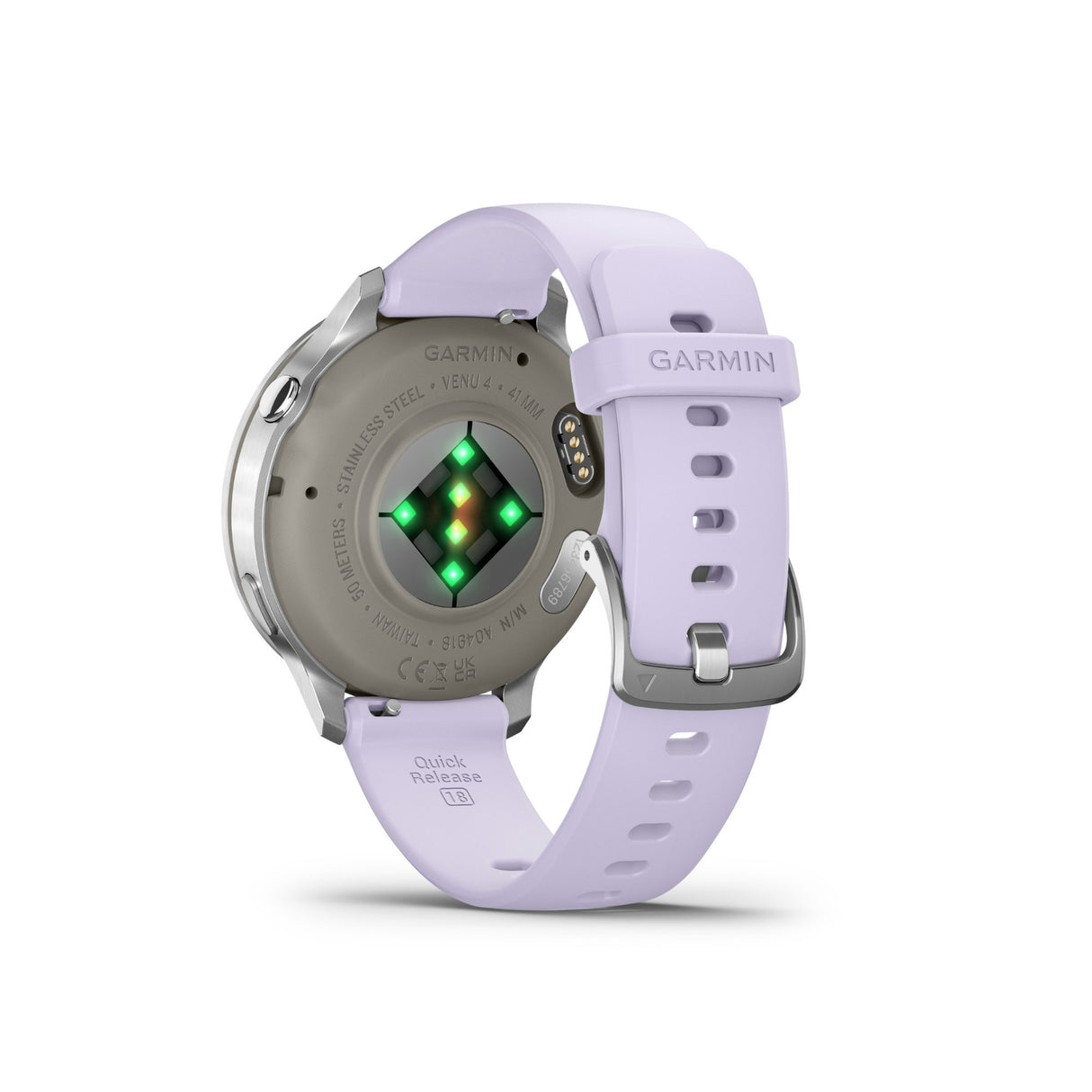 Garmin Venu 4 41mm Smartwatch (Silver with Periwinkle Silicone Band) Bundle