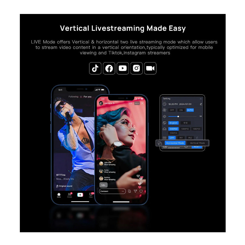 CineTreak MIXER LiVE 4K Video Streamer and Recorder with 5.5-Inch Display