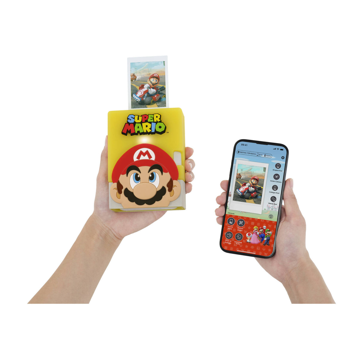 Fujifilm Instax Mini Link 3 Smartphone Printer with Super Mario Case, Clay White (Open Box)