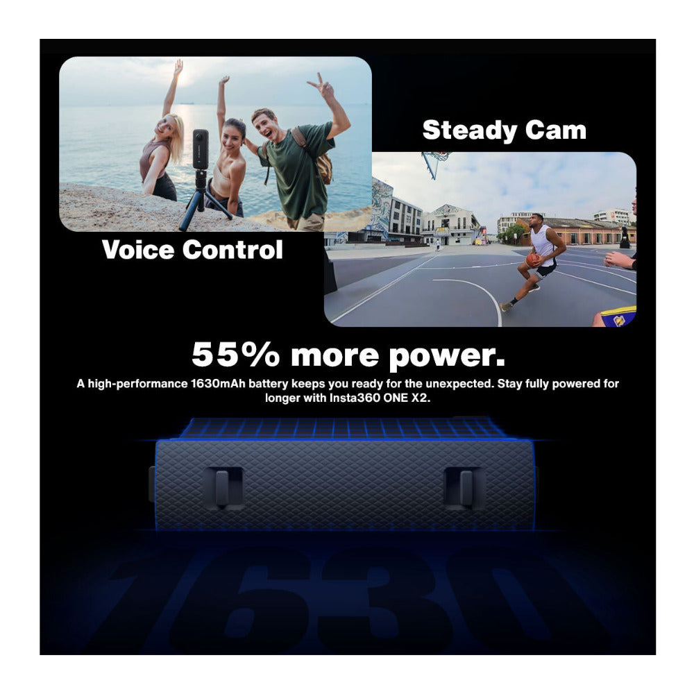 Insta360 ONE X2 Action Camera Bundle: Lens Guard, Carry Case, 128GB MicroSD Card