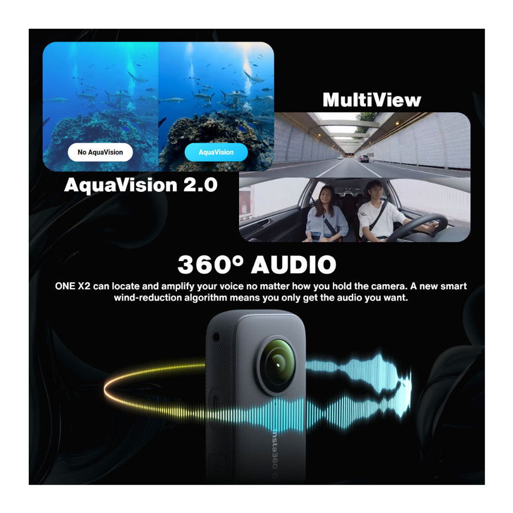Insta360 ONE X2 Action Camera Bundle: Lens Guard, Carry Case, 128GB MicroSD Card