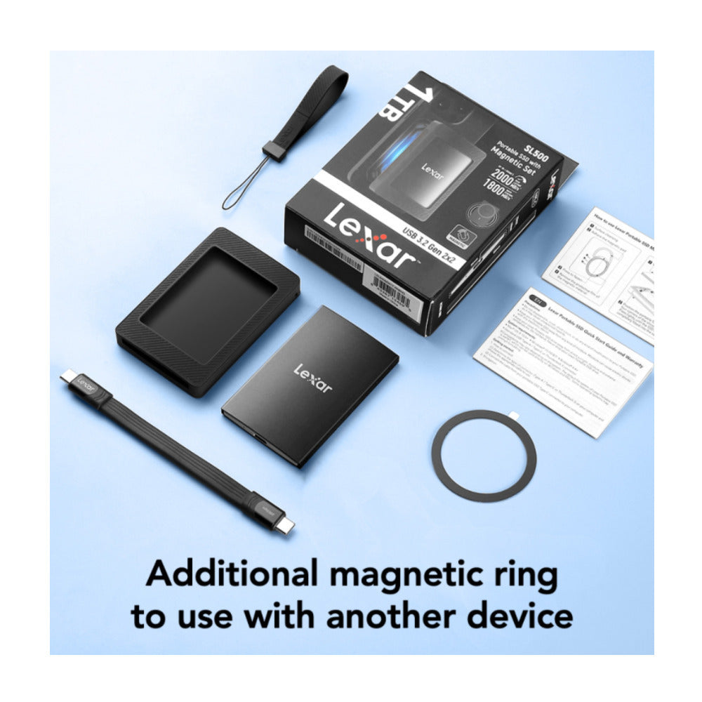 Lexar SL500 4TB External Portable SSD USB 3.2 Gen 2x2 Type-C with Magnetic Set