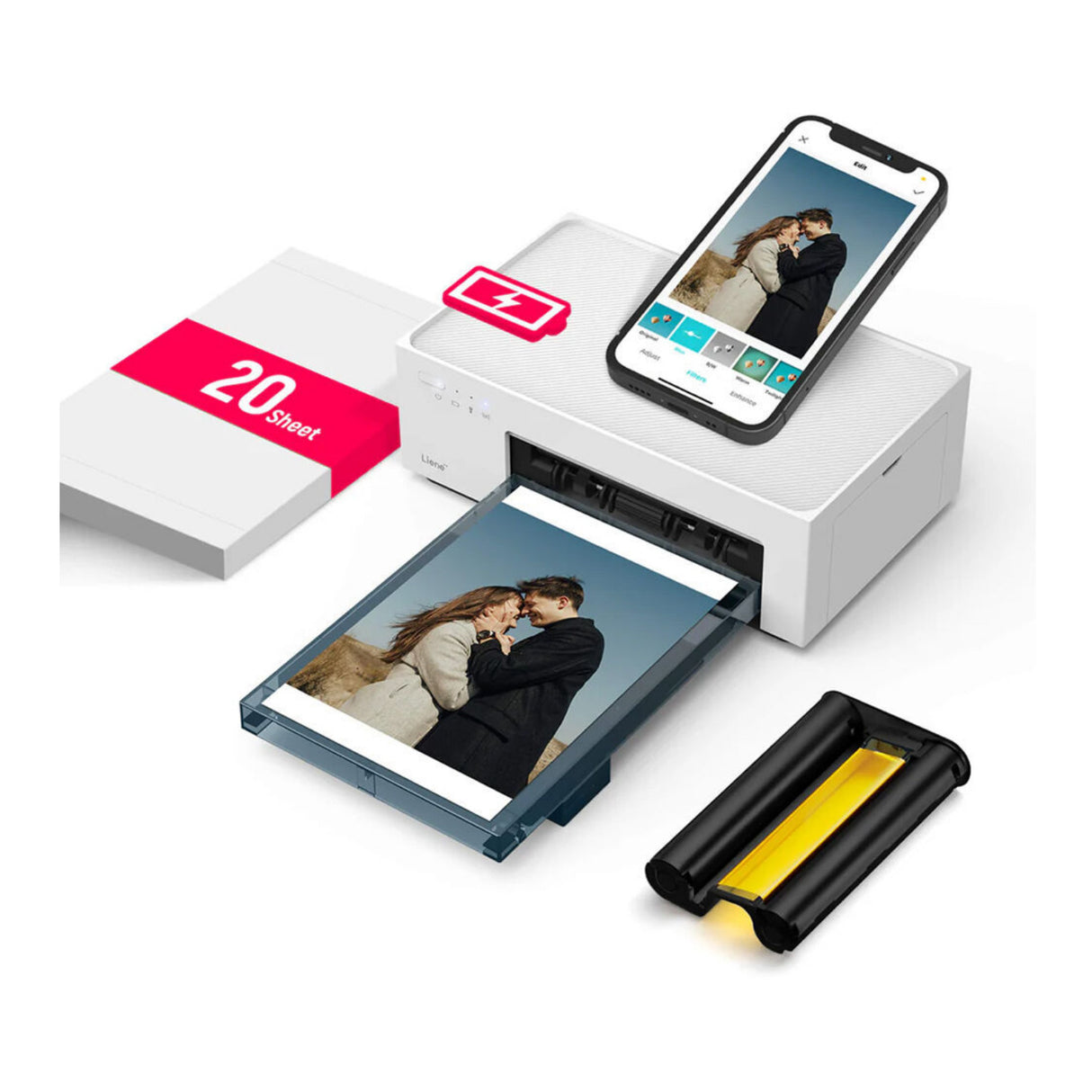 Liene M200 4x6 Instant Photo Printer with Rechargeable Battery