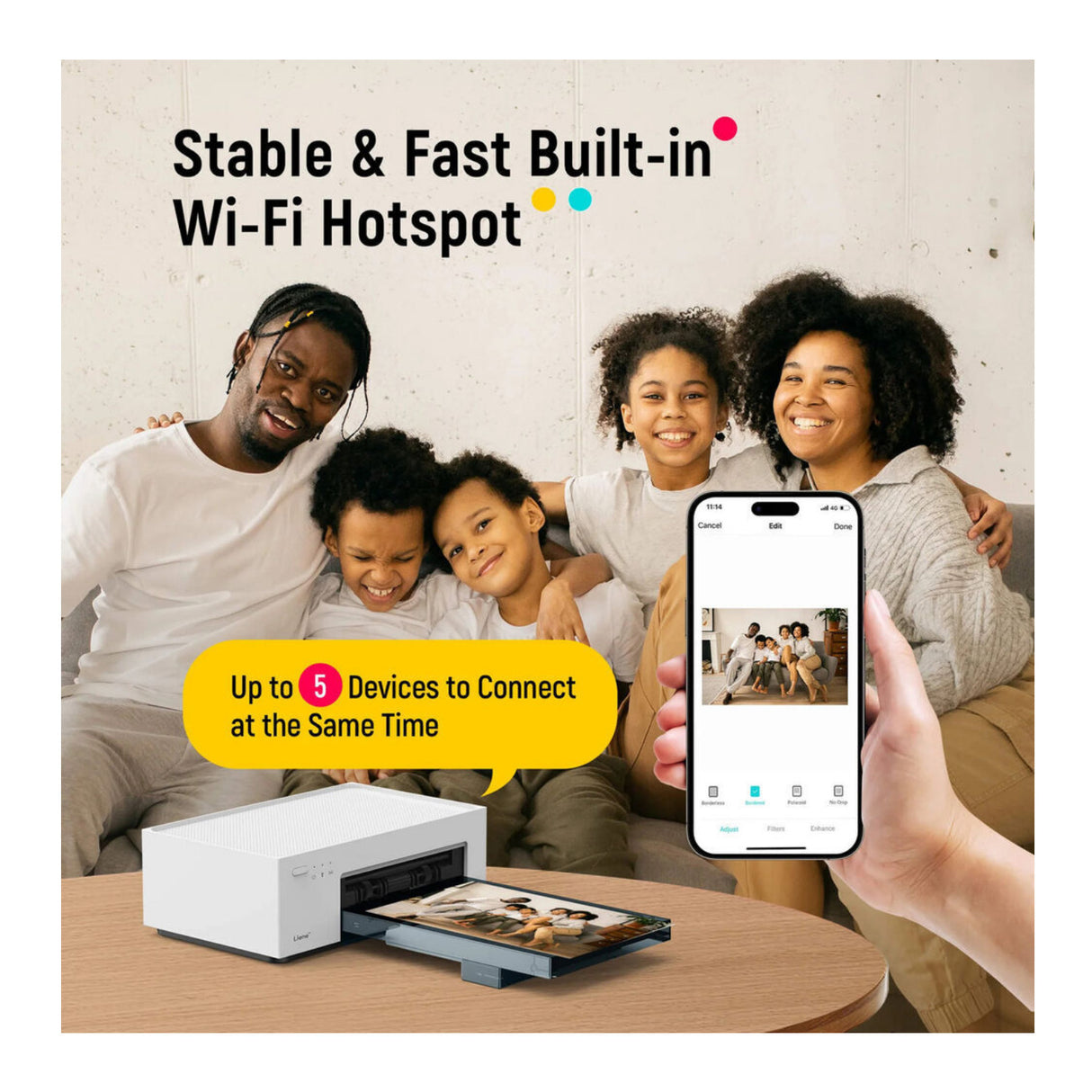 Liene M200 4x6 Instant Photo Printer with Rechargeable Battery