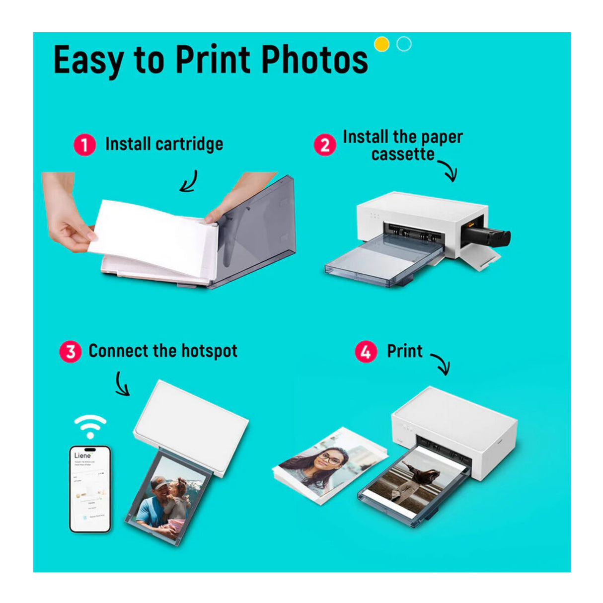 Liene M200 4x6 Instant Photo Printer with Rechargeable Battery