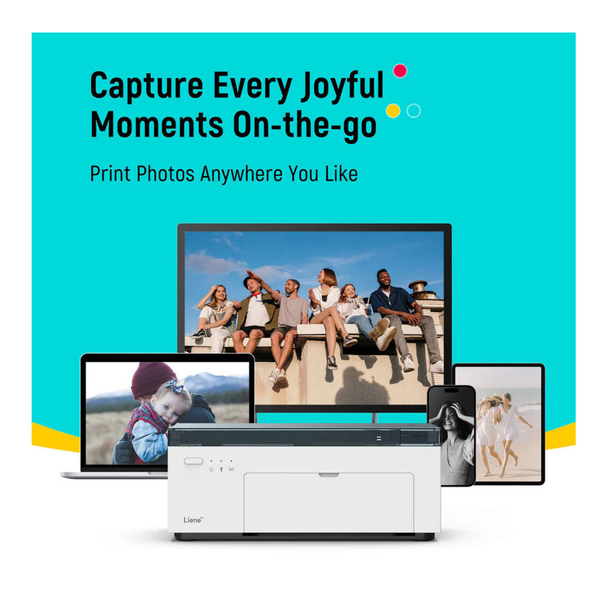 Liene M100 4x6 Portable Photo Printer with 3 Cartridges and 100 Sheets