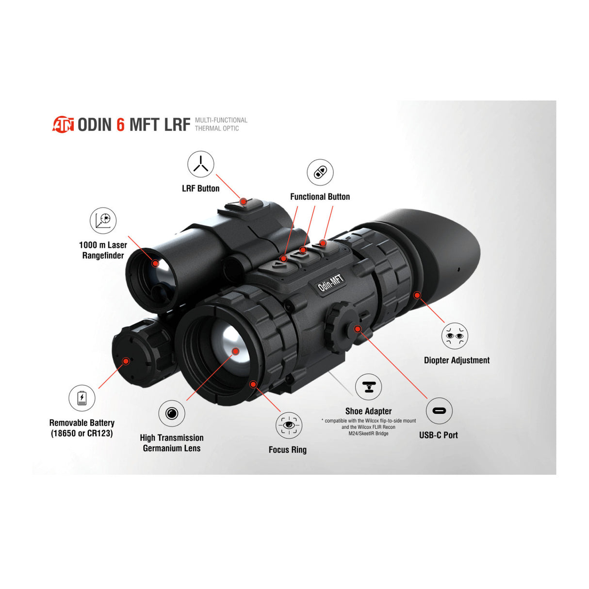 ATN Odin 6 Multi-Functional Thermal Optic with 640480 Sensor and Built-in LRF