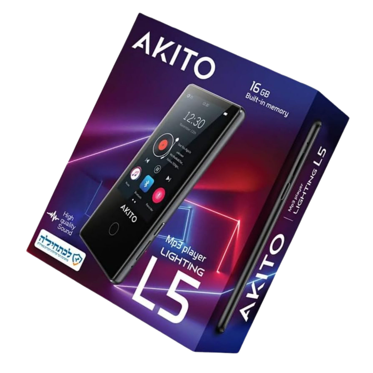 Akito L13 Kosher MP3 Player, Black
