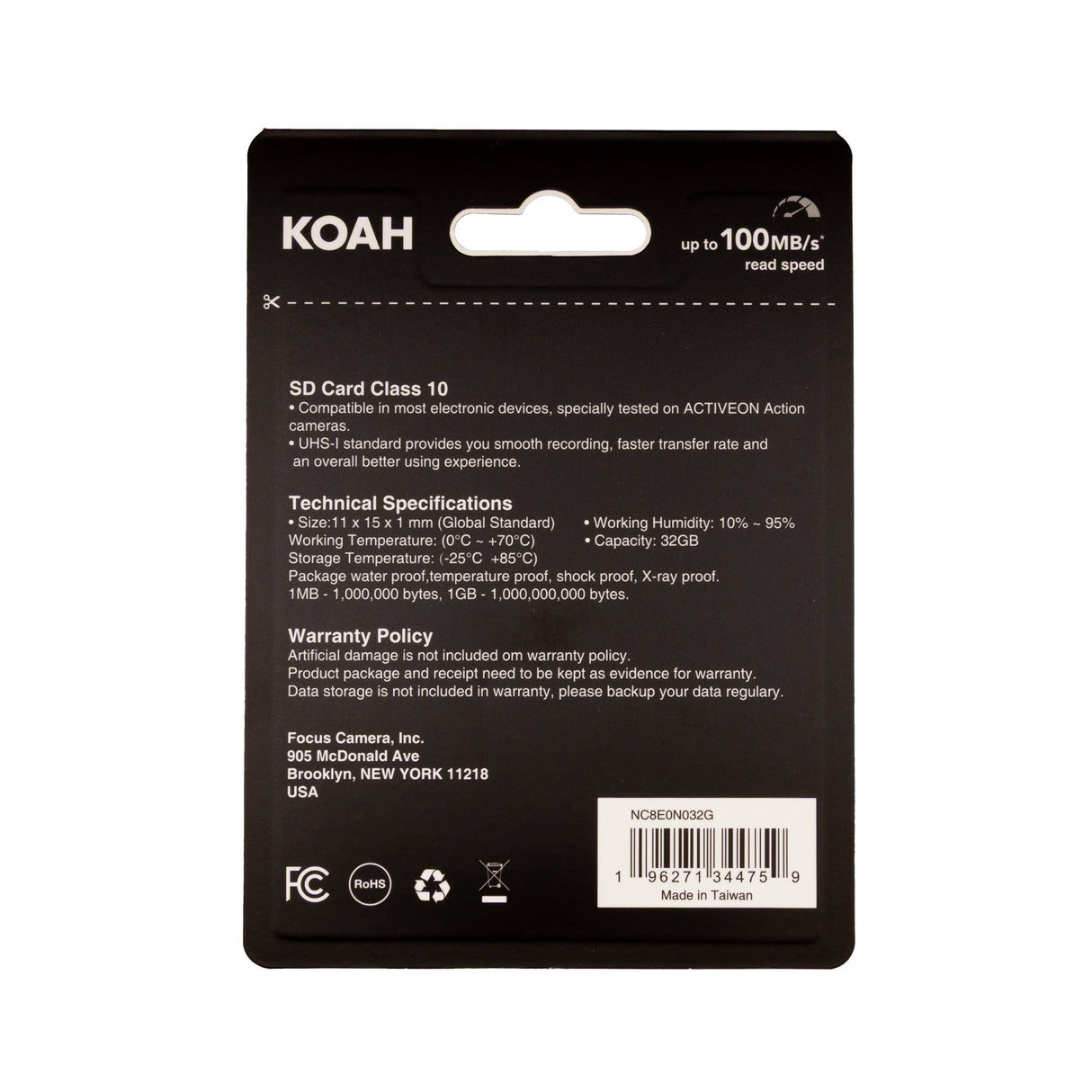 Koah Ultimate 32GB SDHC Memory Card Class10 U3 V30 (10-Pack) with Card Reader