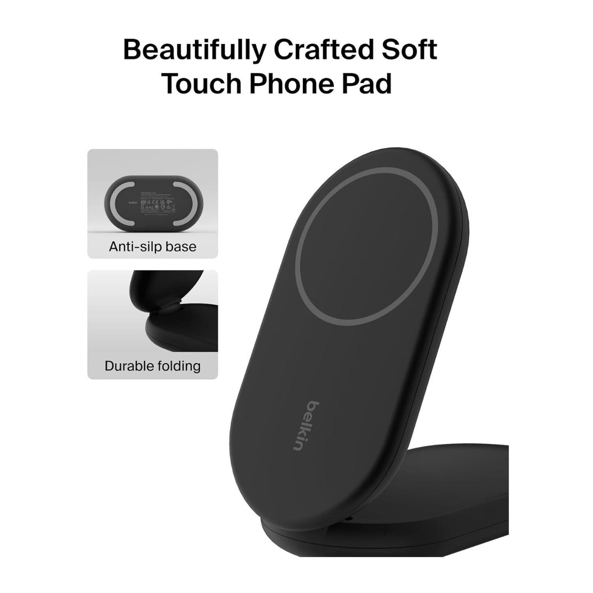 Belkin 2-in-1 Magnetic Foldable Wireless Charger 15W for IPhone (Black)