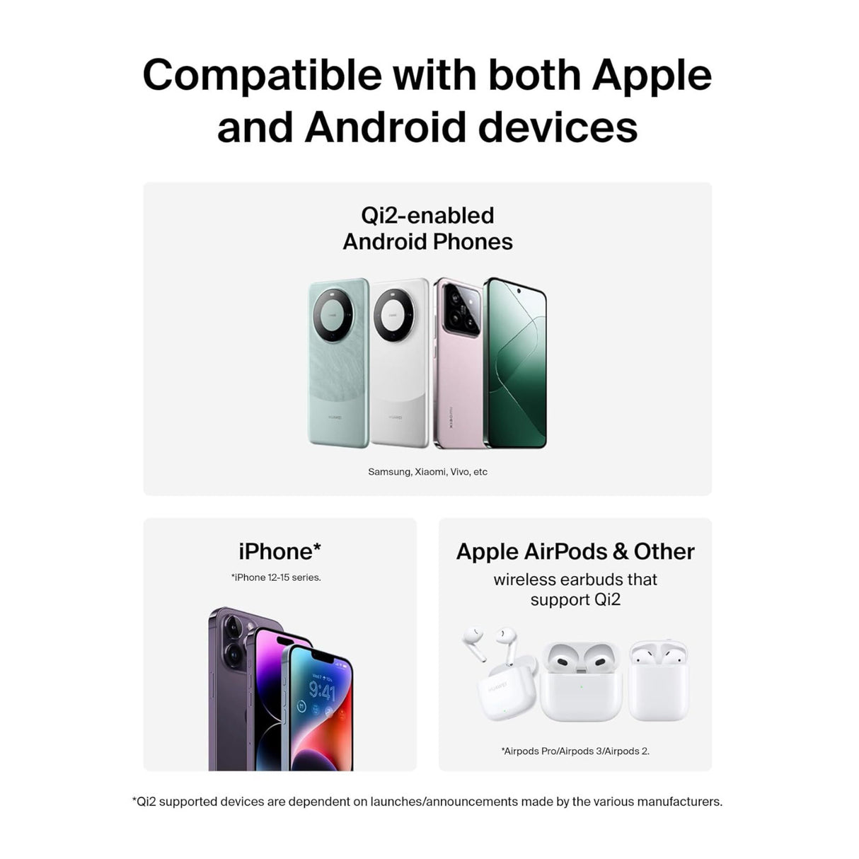 Belkin 2-in-1 Magnetic Foldable Wireless Charger 15W for IPhone (Black)