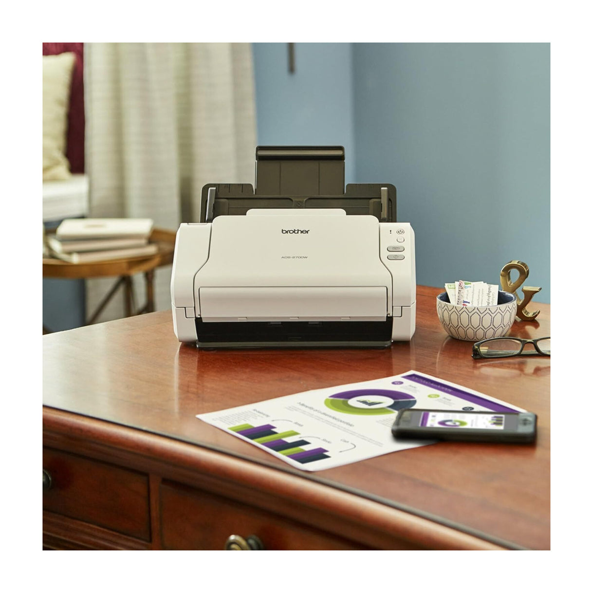 Brother ADS-2700W Cordless Sheetfed Scanner - 600 dpi Optical