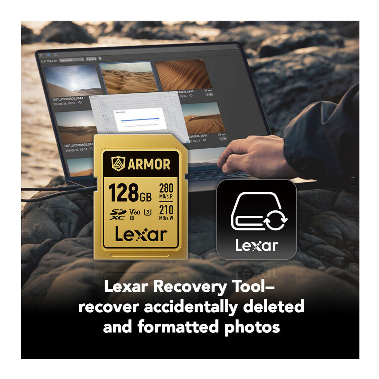 Lexar Professional ARMOR GOLD 128GB UHS-II V60 SDXC Memory Card